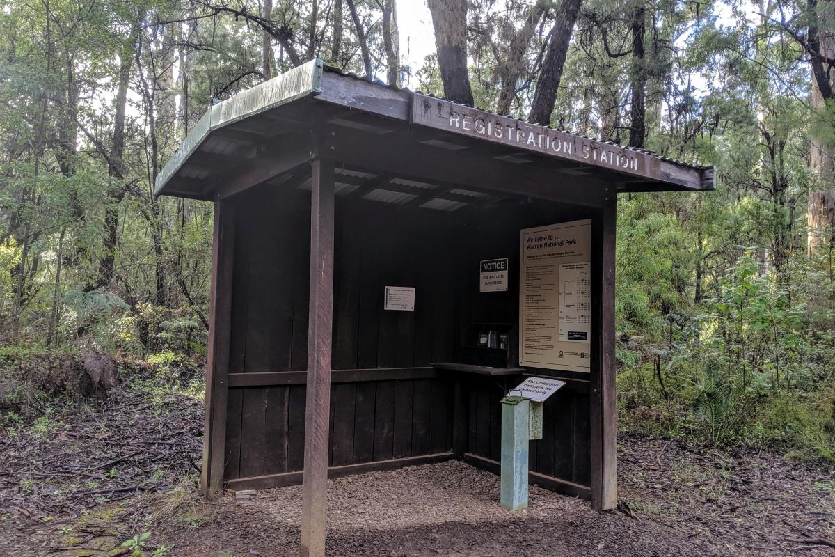 Warren Campground registration station Warren Campground registration station