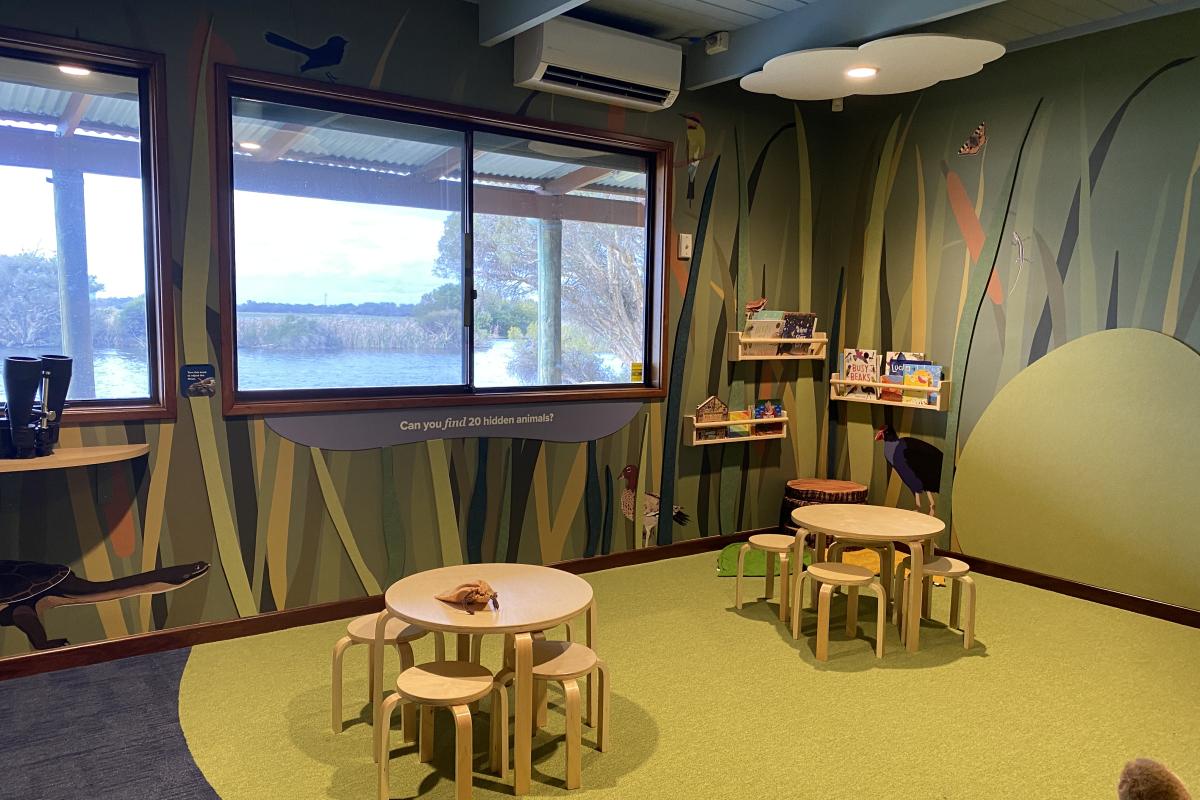 Herdsman Lake Discovery Centre Displays inside visitor centre.