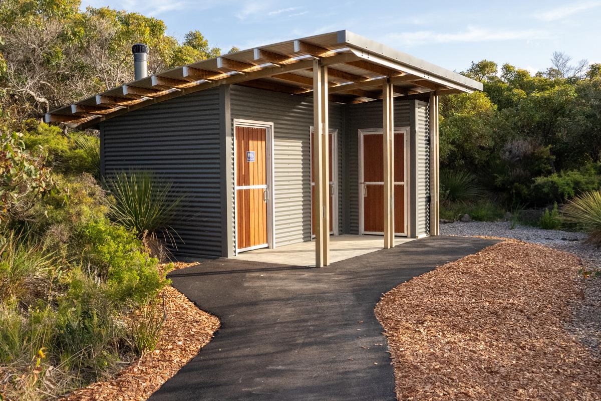 Misery Beach Shelters toilet block.