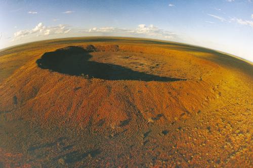 a view from the air of the wolf creek crater