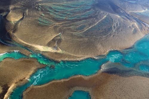 Aerial view of Yowjab (Montgomery Reef).