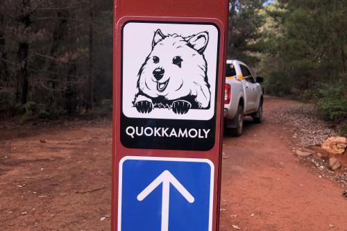Quokkamoly mountain bike trail sign