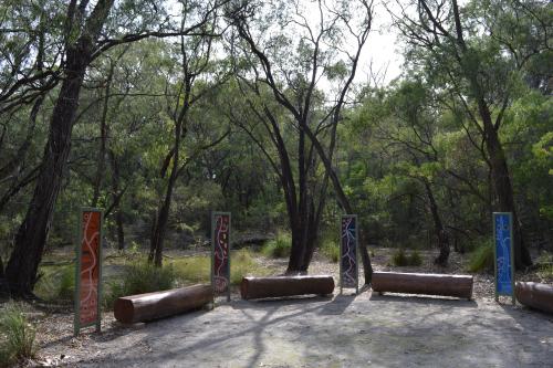 The turning circle with Aboriginal artwork 