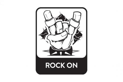 Graphic logo for Rock On
