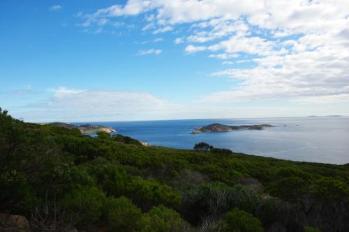 View of bay and out over the ocean. 