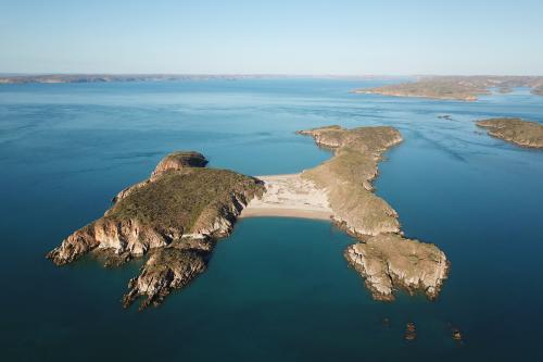 Aerial view of islands. 