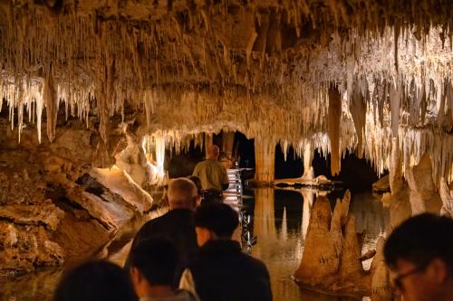 Tour group in Lake Cave