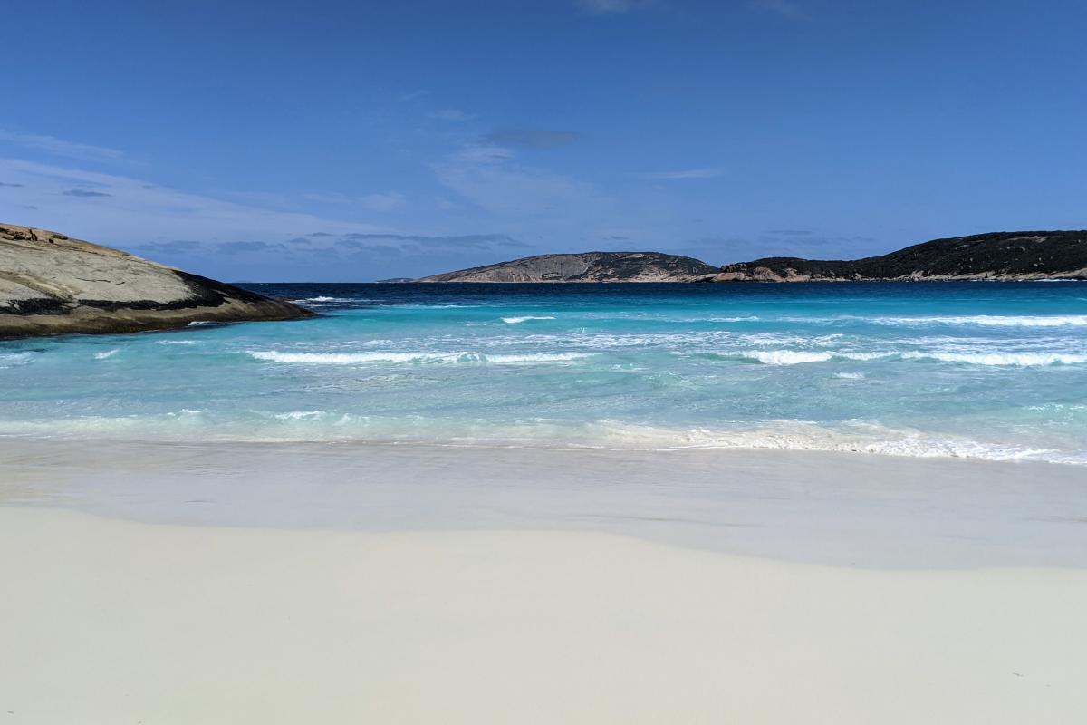 On the beach at Hellfire Bay