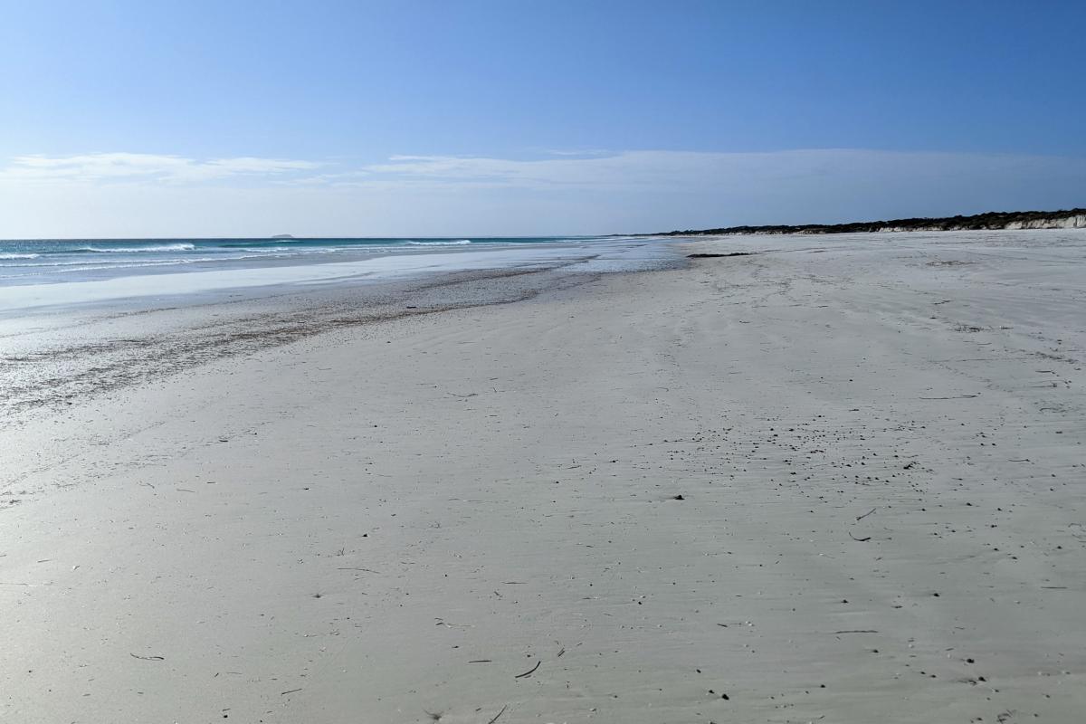View looking westwards along Le Grand Beach View looking westwards along Le Grand Beach