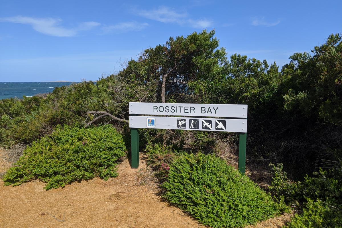 Rossiter Bay sign
