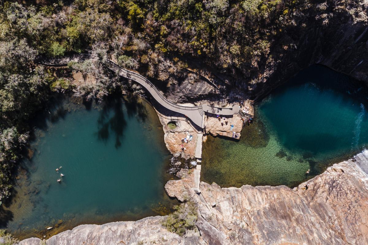View from above of the Serpentine Falls 