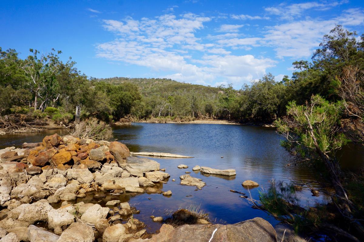 Clear water of the Avon River in Walyunga National Park