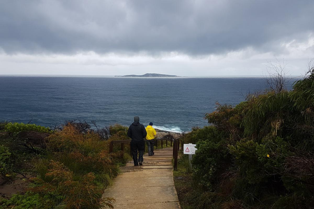 The trail leading down to the Blowholes in Torndirrup National Park The trail leading down to the Blowholes in Torndirrup National Park
