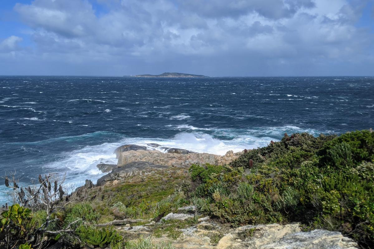 View of the coastline near The Blowholes and Eclipse Island