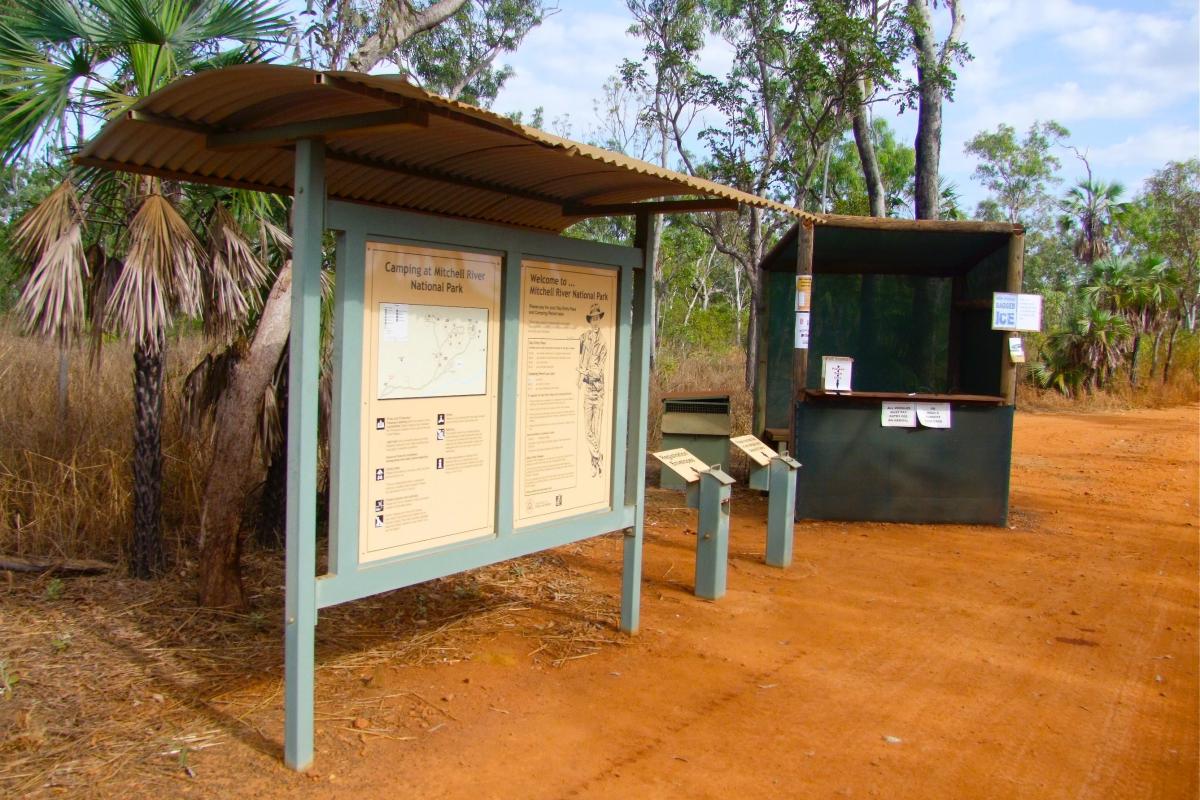 Mitchell Falls campground Mitchell River National Park Entry station at Mitchell Falls Campground