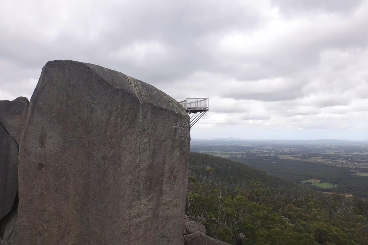 view from the side of the granite skywalk