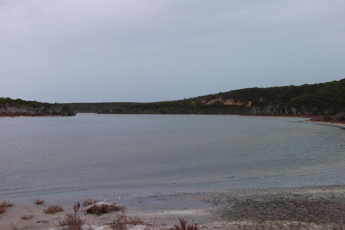 Fitzgerald Inlet Fitzgerald River National Park view from a sandy bank of the still water of Fitzgerald Inlet