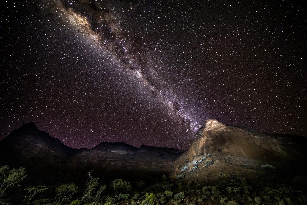 stars illuminate the night sky above kennedy range 