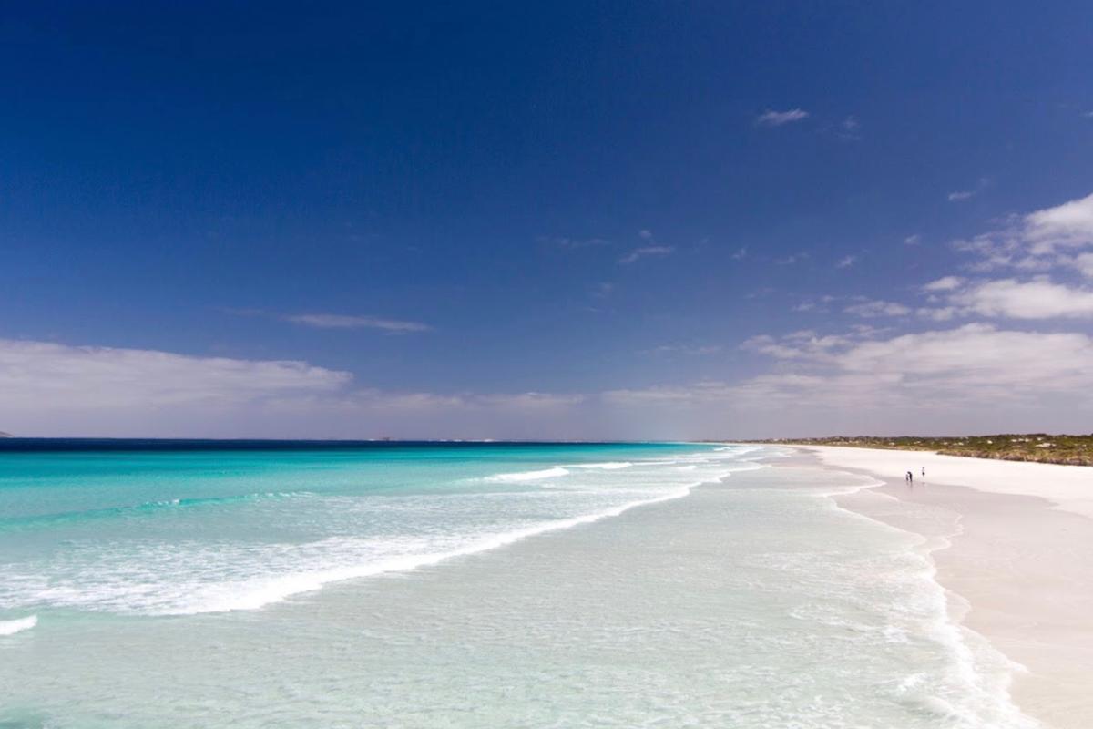 Le Grand Beach on a calm, bright sunny day