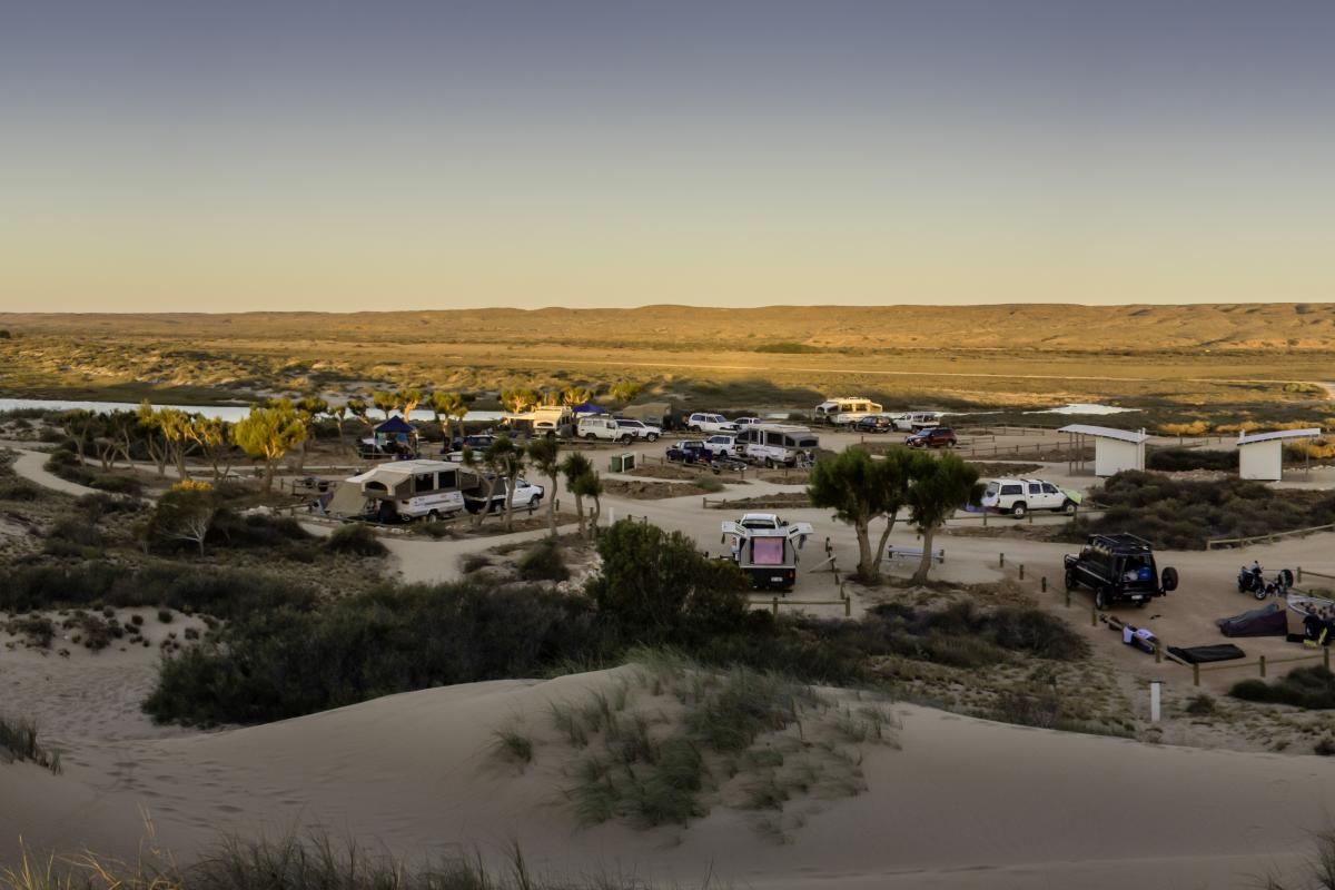 Mesa Campground, Cape Range National Park. view from above the mesa campground with the range in the background
