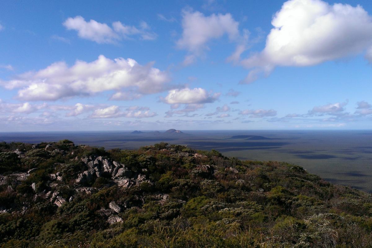 view from the top of mound ragged over cape arid national park