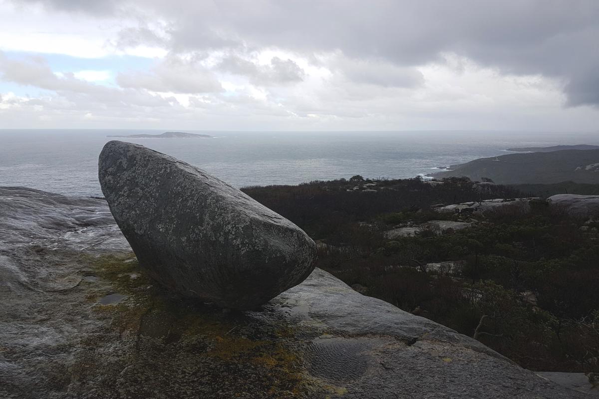 Views out to sea from Stony Hill in the rain