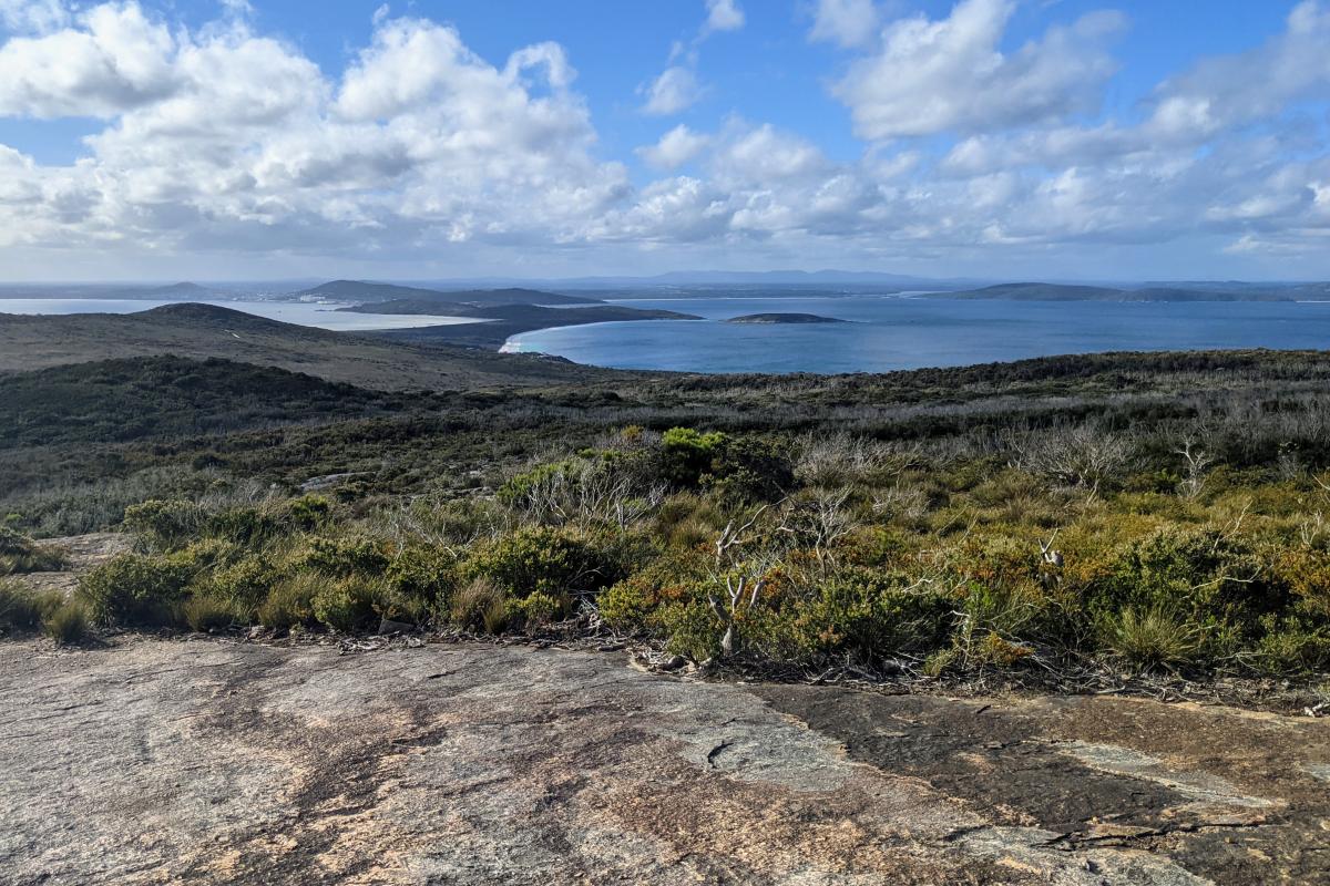 Views from Stony Hill of Princess Royal Harbour, Albany town, King George Sound, and the Porongurups in the distance