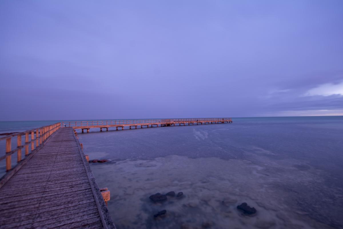 Sunrise at Hamelin Pool, Hamelin Pool Marine Nature Reserve. sunrise at hamelin pool overlooking the boardwalk
