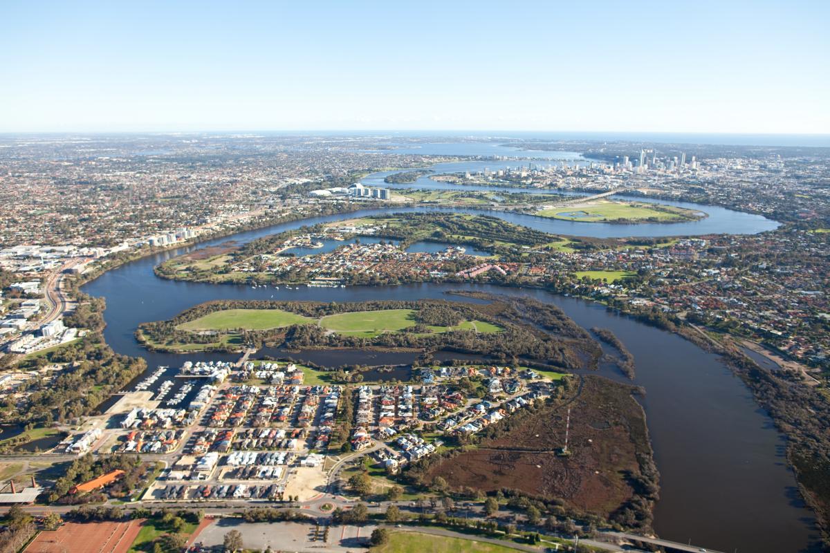 Aerial view of Swan River