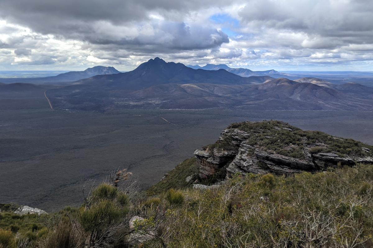 View from the summit of Talyuberlup looking towards Toolbrunup and Bluff Knoll beyond
