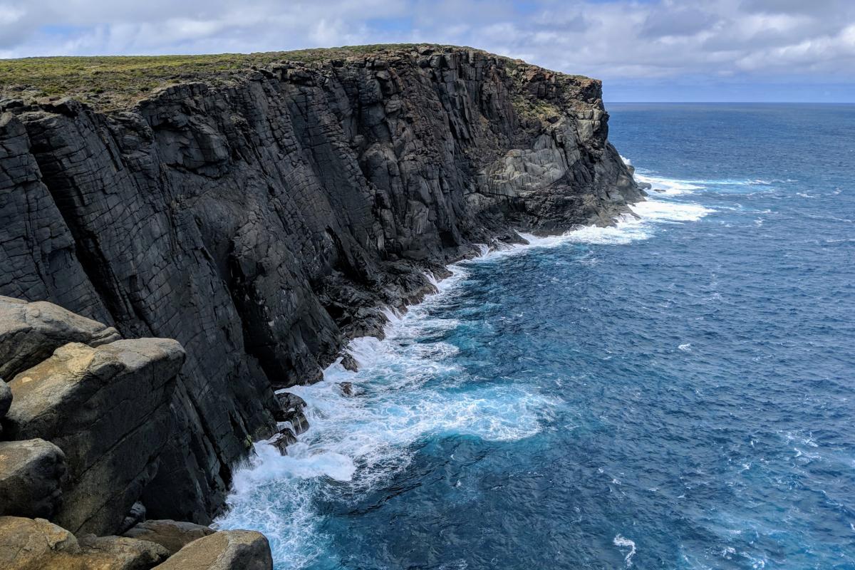 Rugged dolerite cliffs and coastline at West Cape Howe
