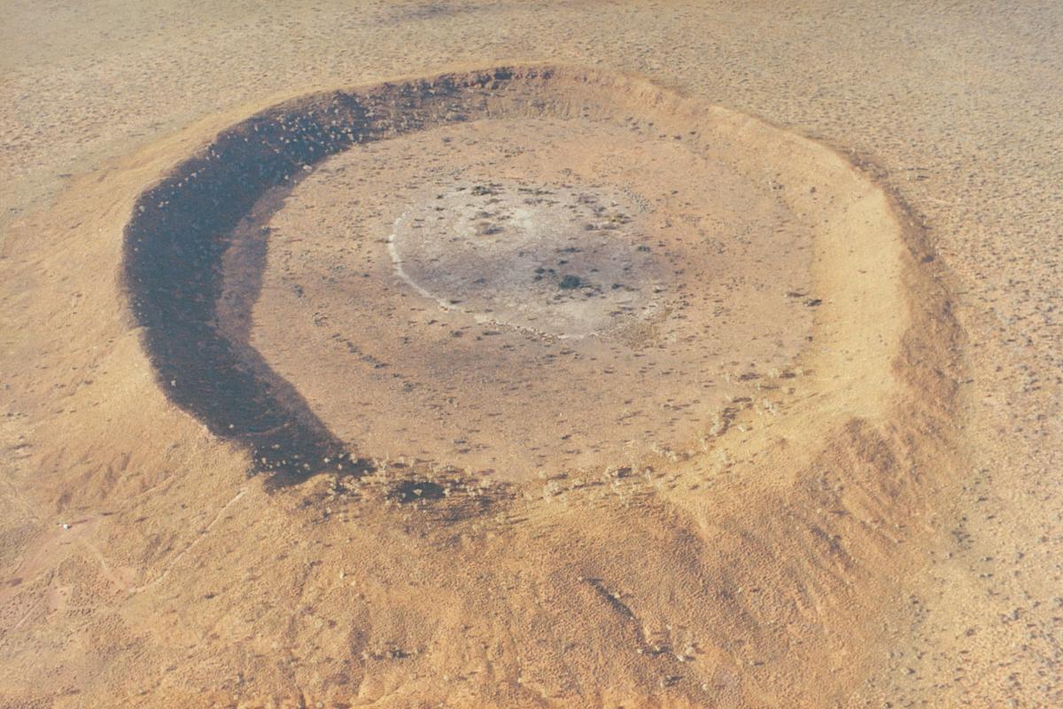 view from the air of the wolfe creek