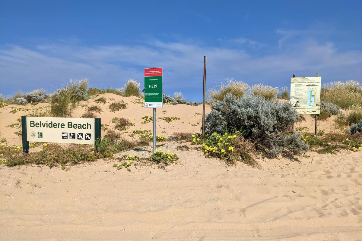 Entrance to Belvidere Beach