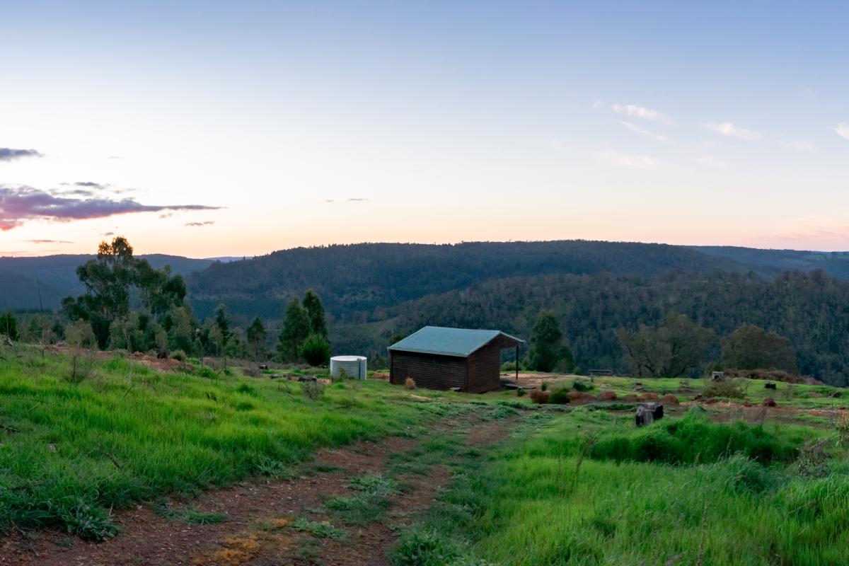 Blackwood on the Bibbulmun Track View of Blackwood Hut