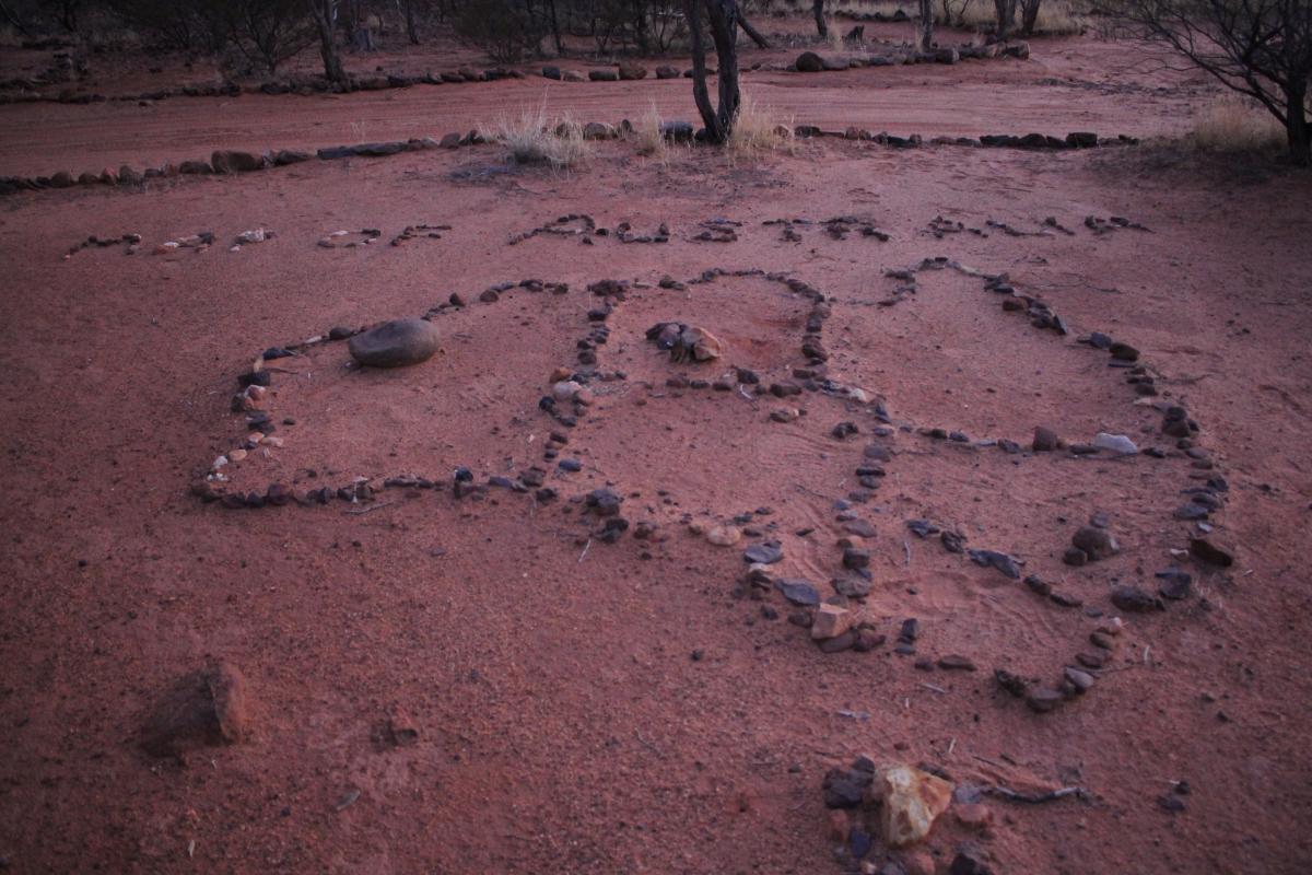 stones that have been laid on the ground in the shape of australia