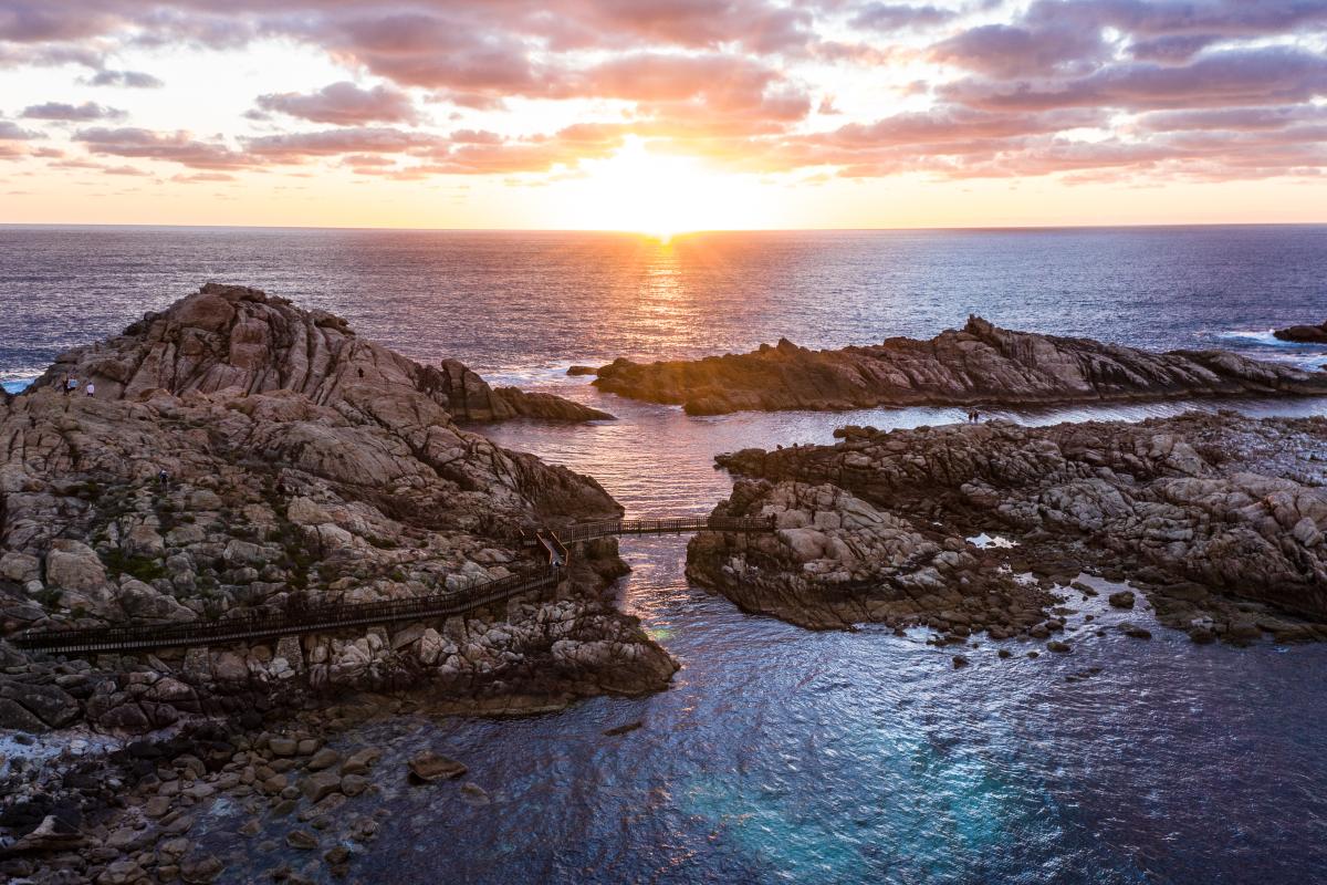 Sunset over the ocean at Canal Rocks.