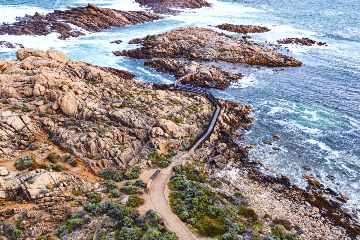 Aerial view of Canal Rocks bridge