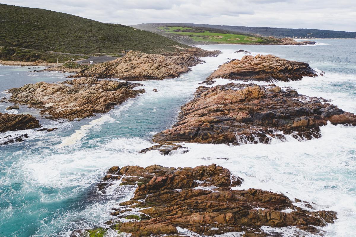 Aerial view of the canal at Canal Rocks. 