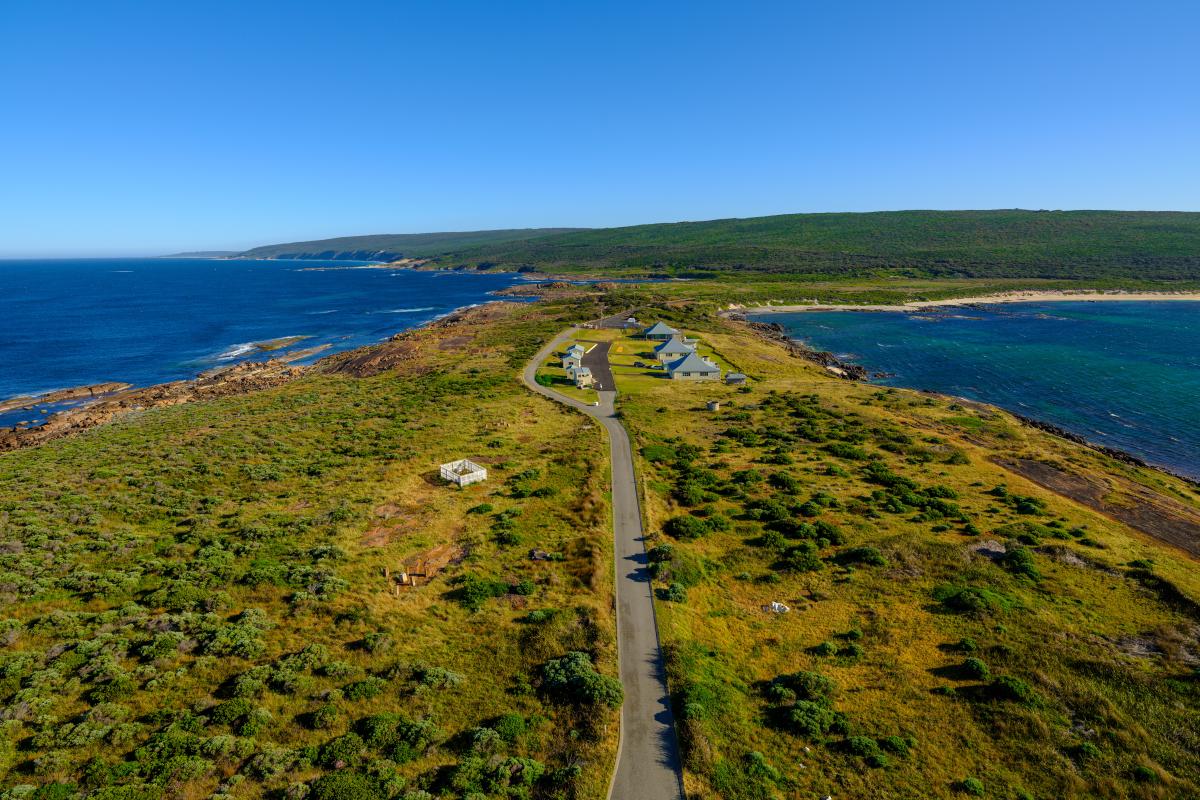 Aerial view of area around Cape Leeuwin Lighthouse