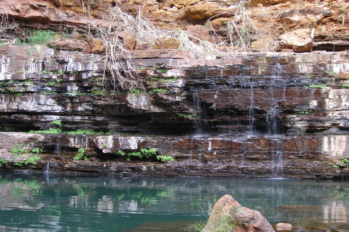 a deep pool of water in dates gorge