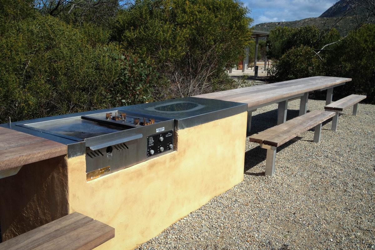 Barbeque facilities at Four Mile Campground 