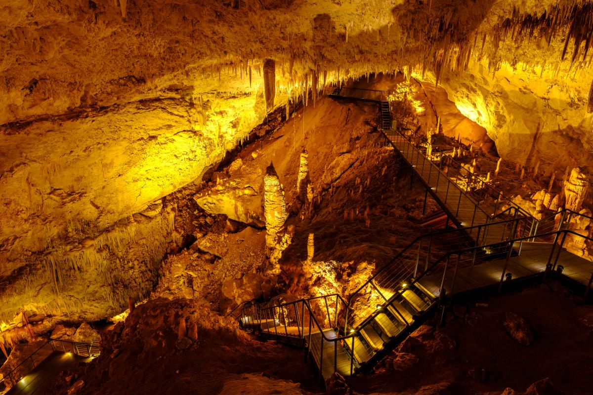 View looking down into Jewel cave