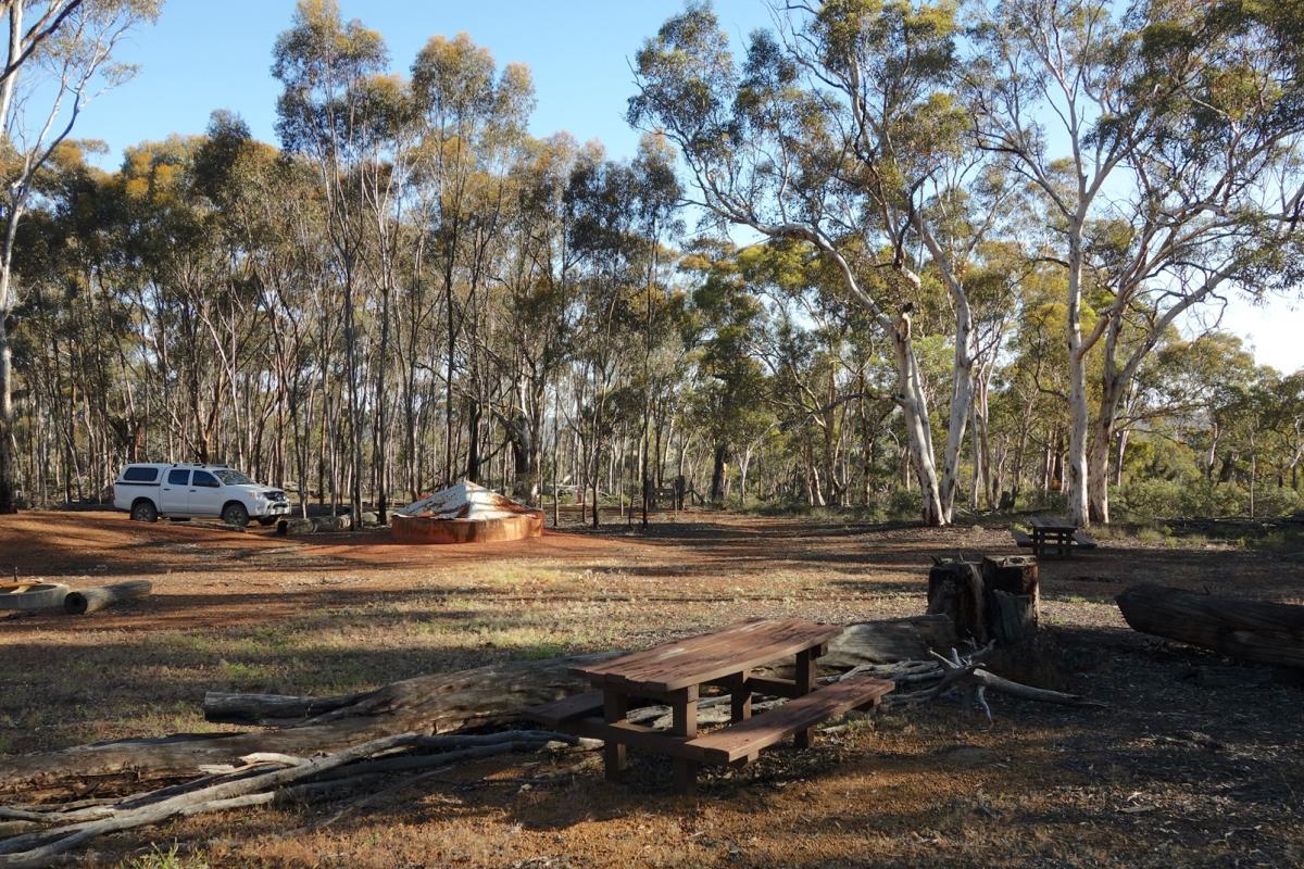 A pleasant area to sit and enjoy the surrounding woodlands