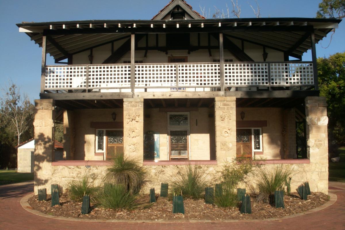 old two story building that is used at the visitor centre in yanchep national park
