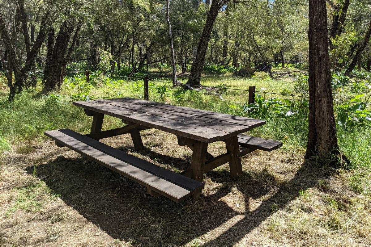Picnic bench at Membenup Picnic Site Picnic bench at Membenup Picnic Site