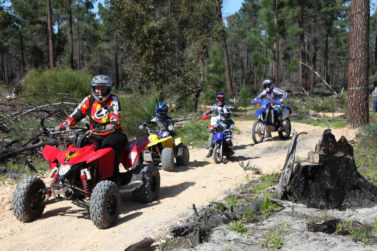 young riders following the lead rider on the junior trail