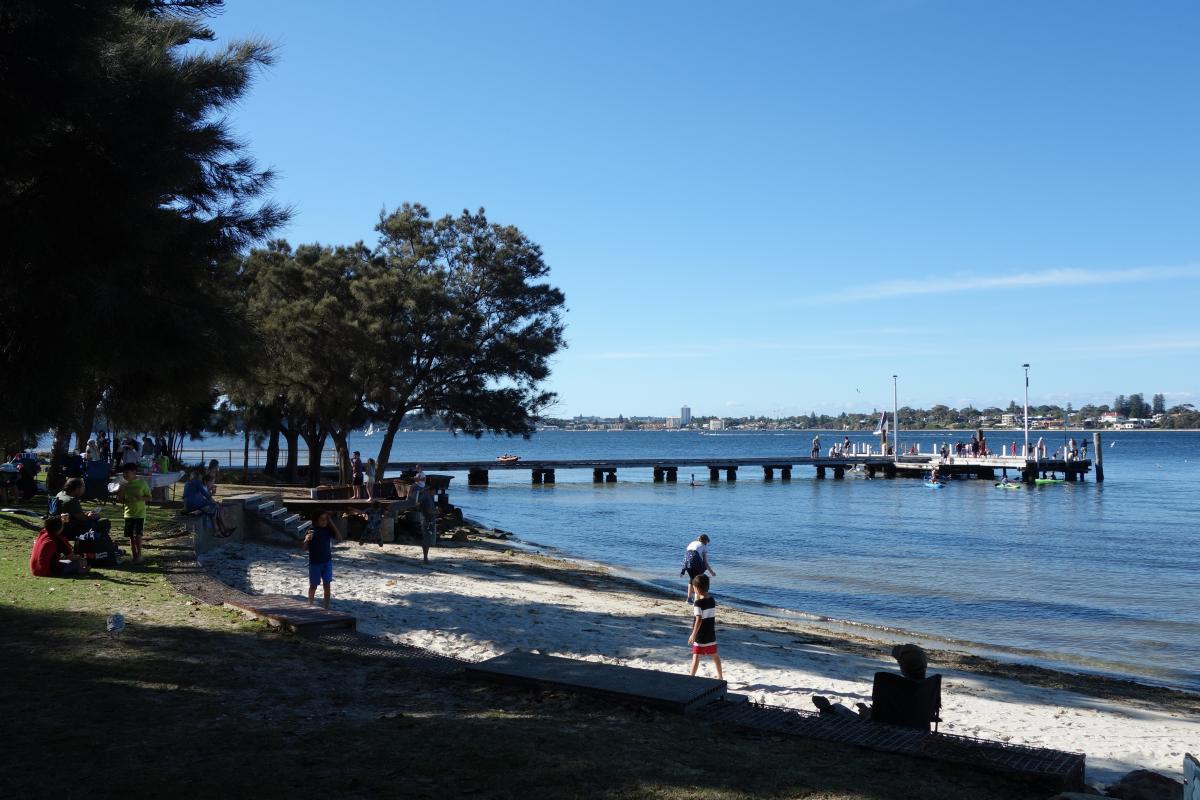 The jetty is a focal point of activity at Point Walter.