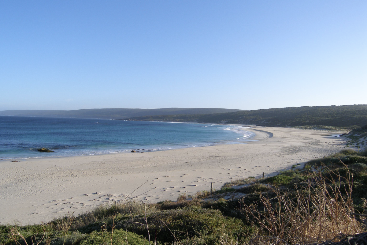 Beautiful wide beach with a surf break.