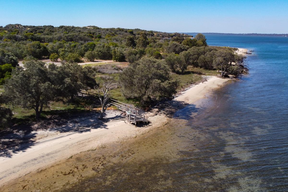 The Cut, Leschenault Peninsula Conservation Park closer aerial views over the cut