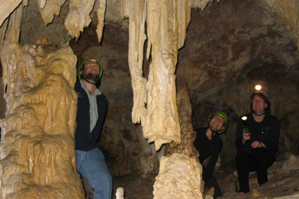 Cavers in Yonderup Cave. people in the yonderup cave